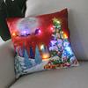 Christmas Light LED   Decoration 45x45cm Santa  Sled Village Color Ball Sofa Seat Pillow Sleeve  Cases
