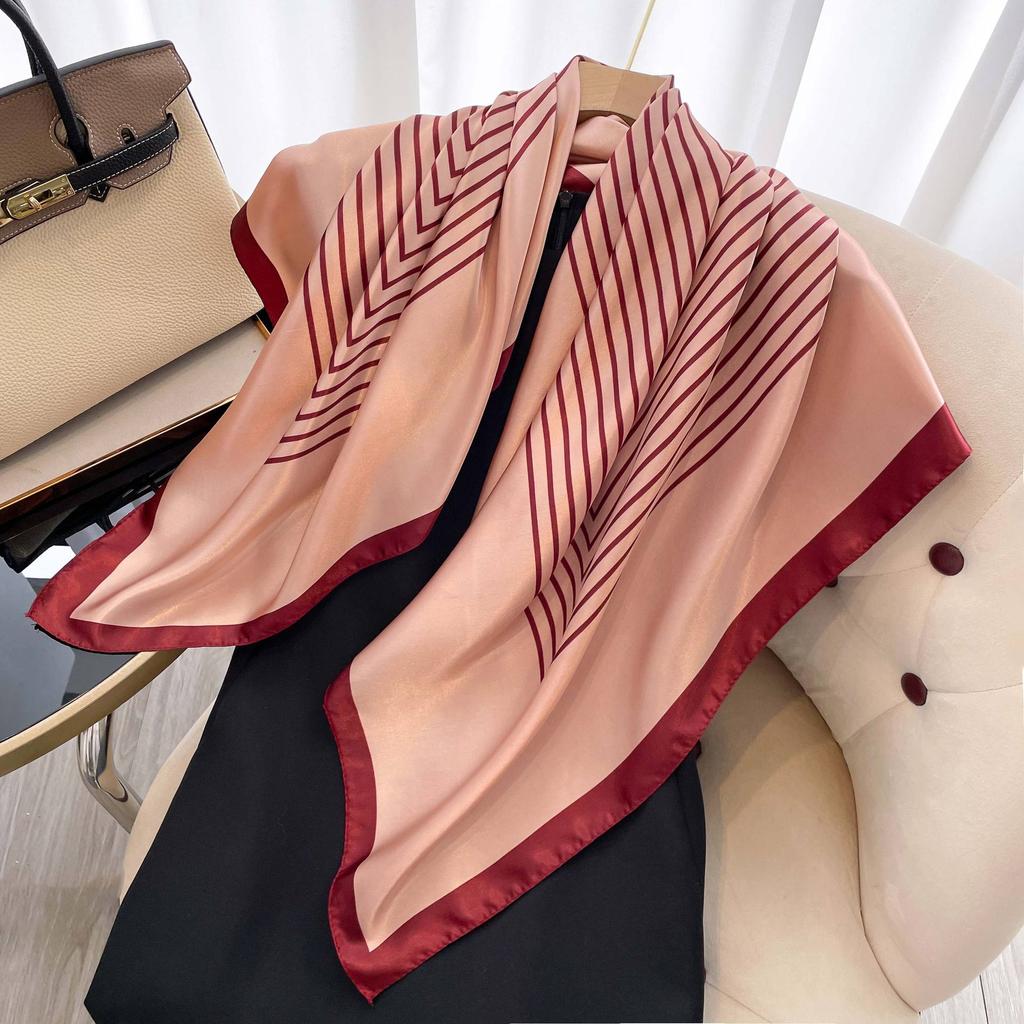 Высококачественные роскошные шелковые шарфы, повязка на голову, шарфы, шейный шарф для женщин, шелковый шарф с цепочкой, женская декоративная шаль