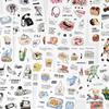 2 pcs/pack Kawaii Cartoon Flat sticker hand made DIY Diary Album Scrapbooking material Junk Journal Craft Supplies