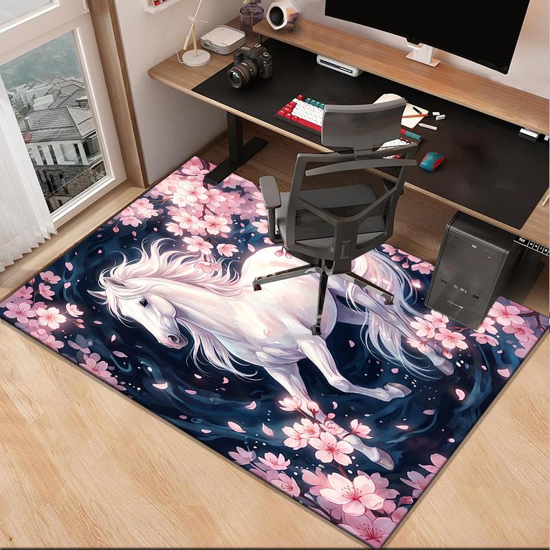 American Freedom Horse Office Rug Chair Mat, Entryway Carpet, Suitable for Front Door, Bedroom, Living Room, Desk, Holiday Gift