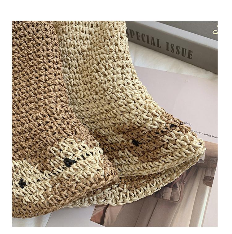 Модная соломенная шляпа с круглым верхом для женщин, солнцезащитная, с защитой от УФ-лучей, пляжная шляпа