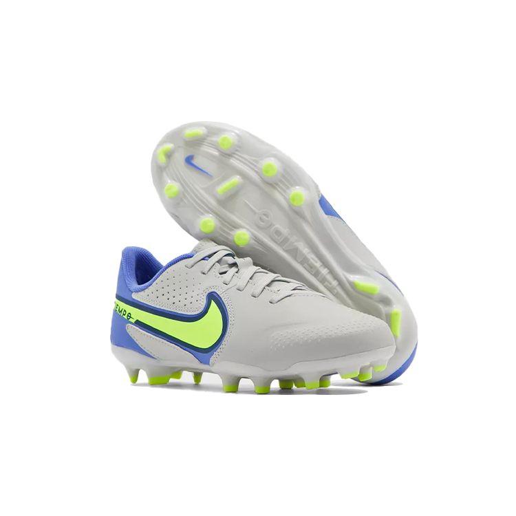 Nike Tiempo Legend 9 Academy FG MG Удобные Универсальные Амортизирующие Низкие Детские Футбольные Бутсы Детские Футбольные Бутсы Серые Синие DA1333-075