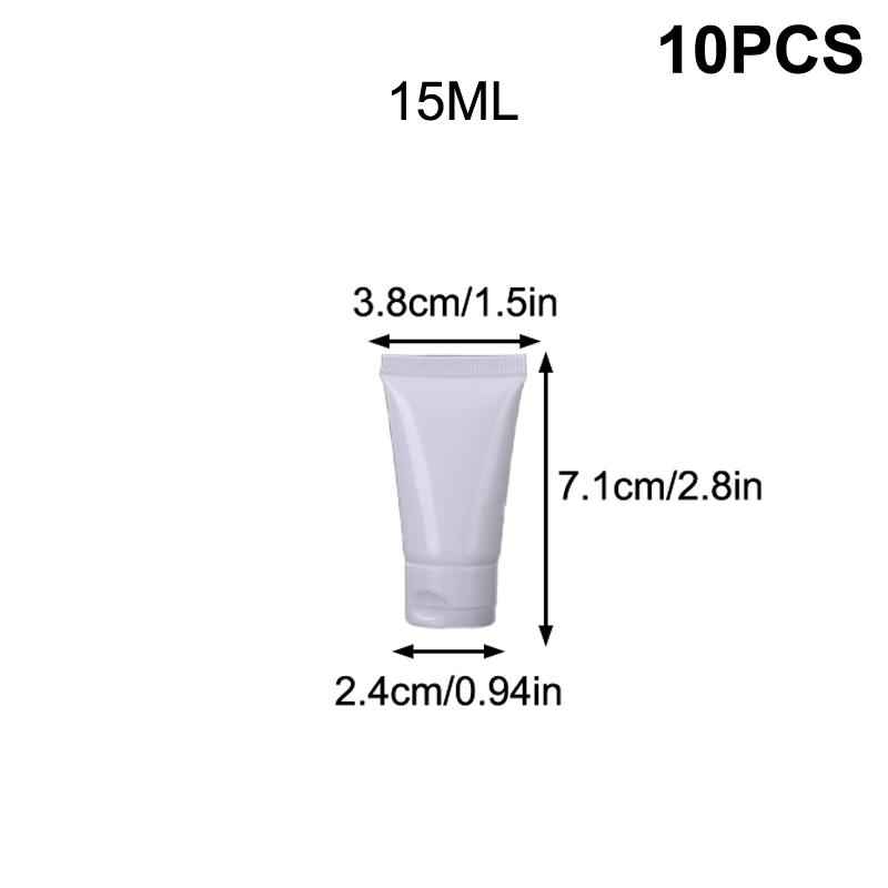 10 шт. 15/20/30/50/100 мл белые пустые многоразовые тюбики для лосьона с откидной крышкой, герметичные, дорожные, для крема для рук, лосьона для ухода за кожей, для самостоятельного изготовления