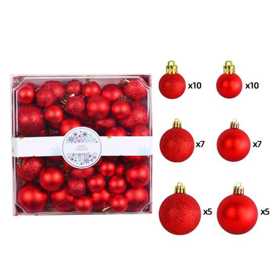 44 шт. 3/4/5 см Рождественский шар Небьющийся привлекательный красочный елочный шар Подвеска для