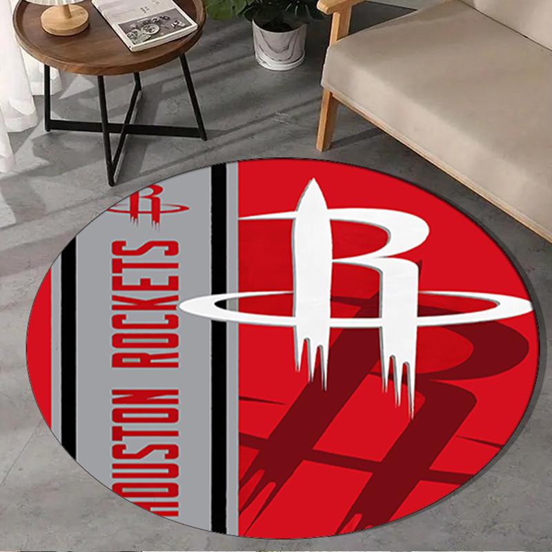 basketball Pride Rockets Round Rug for Livingroom,Bedroom, Palyroom, Chair Rug, Area rug, Circle Carpet, Large Size Fan Christmas gift