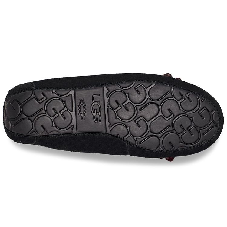 UGG Клетчатый бант Ansley Теплые плюшевые низкие повседневные кроссовки Женские кроссовки Черные 1127850-BLK
