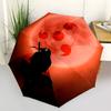 1pc Moonlight Silhouette Automatic Folding Umbrella with 8 Bones, 3-Fold Compact Umbrella, Compact Design On-the-Go Essential, casual outdoo