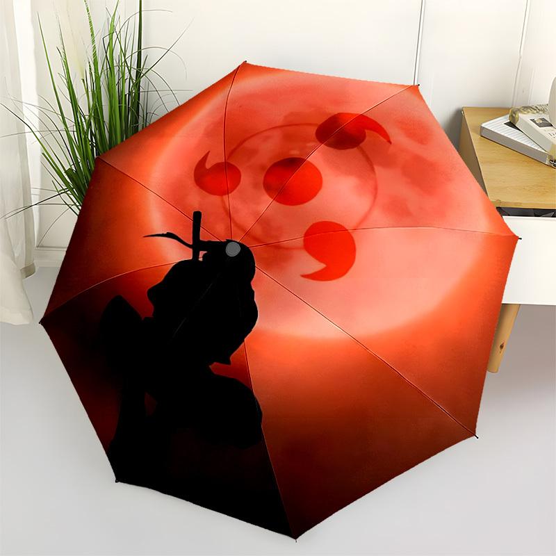 1pc Moonlight Silhouette Automatic Folding Umbrella with 8 Bones, 3-Fold Compact Umbrella, Compact Design On-the-Go Essential, casual outdoo