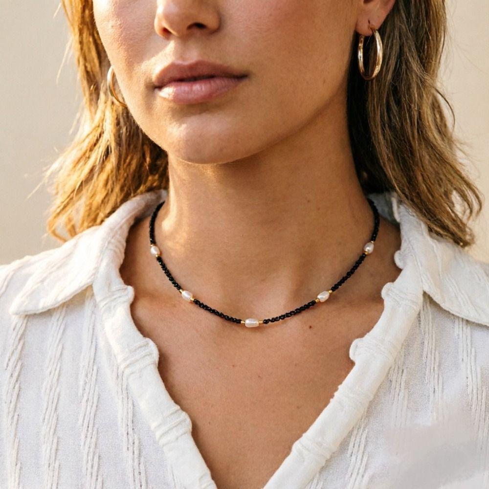 Elegant Choker Baroque Pearl Jewelry Accessories New Crystal Beads Necklace for Women