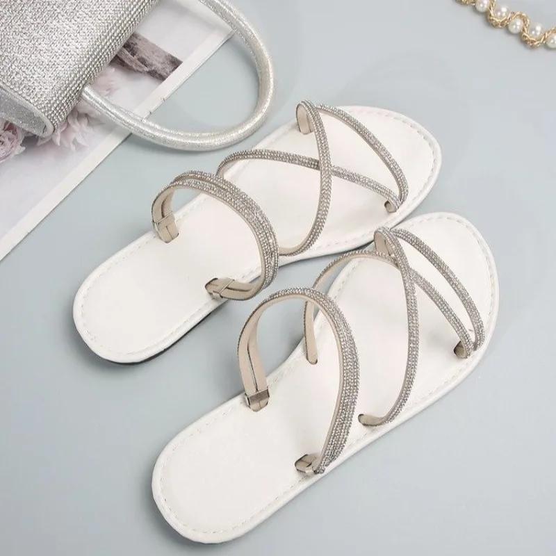 Женские босоножки 2024 года, летняя мода, острый носок, сексуальный тонкий каблук, повседневные женские босоножки на высоком каблуке больших размеров, Sandalias De Mujer