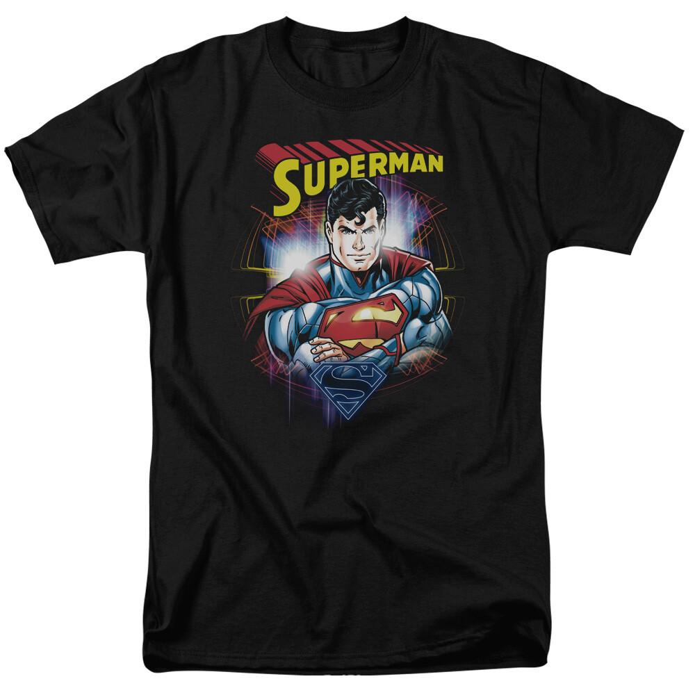 26 Superman Glam T Shirt Licensed Comic Book Movie Tee Black Unisex T-Shirt