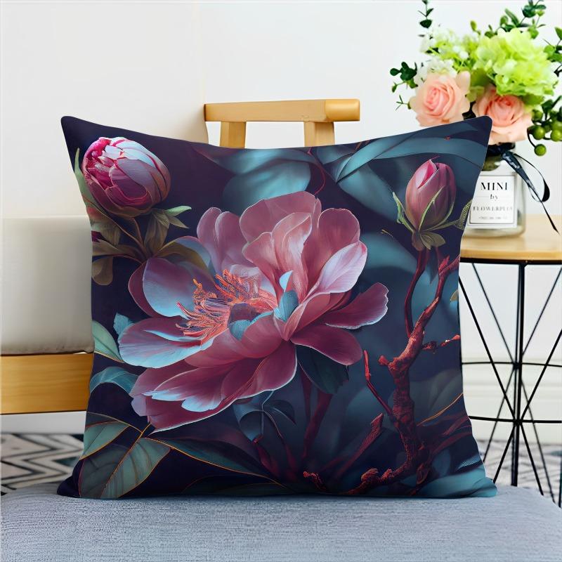 Наволочка с изображением пиона в китайском стиле для украшения общежития, офиса, гостиной, дома