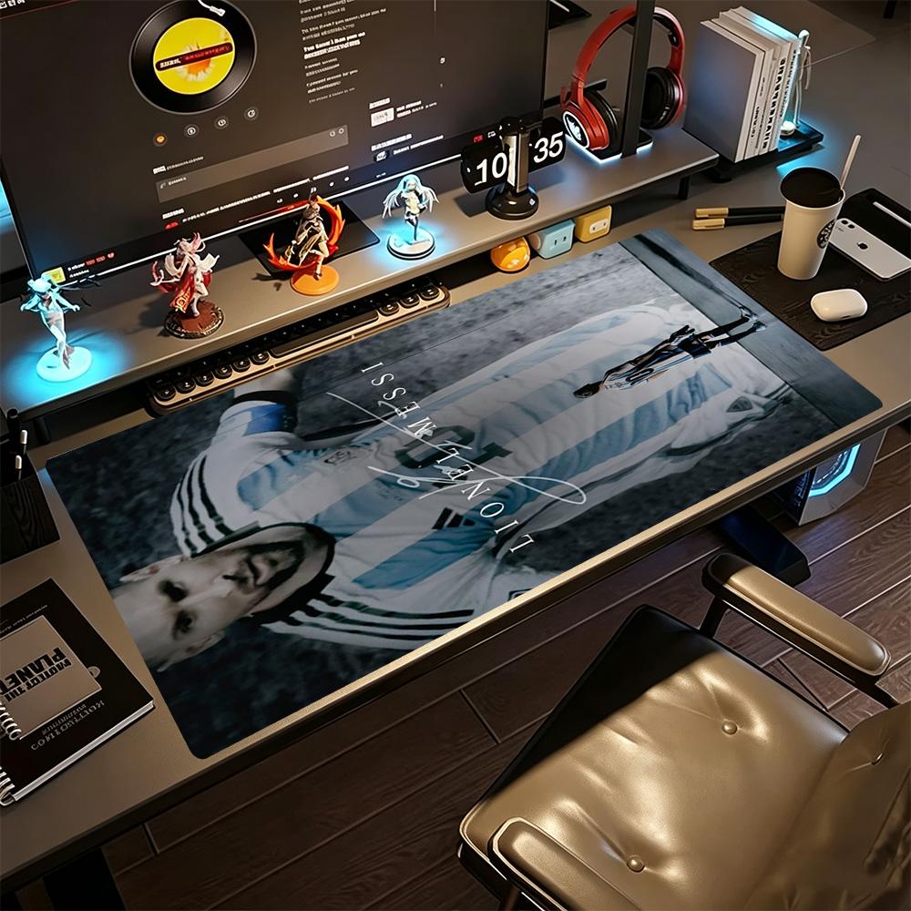 Football Messi Large Mouse Pad Office Mouse Mats Computer Desk Keyboard Mat Non-Slip Rubber Bottom Perfect Gift for Gamers