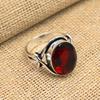 Ювелирное кольцо ручной работы из стерлингового серебра 925 пробы с красным гранатом для свадебного подарка