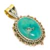 Натуральная тибетская бирюза двухцветная 925 пробы стерлинговое серебро кулон 1,50'' u8Y27