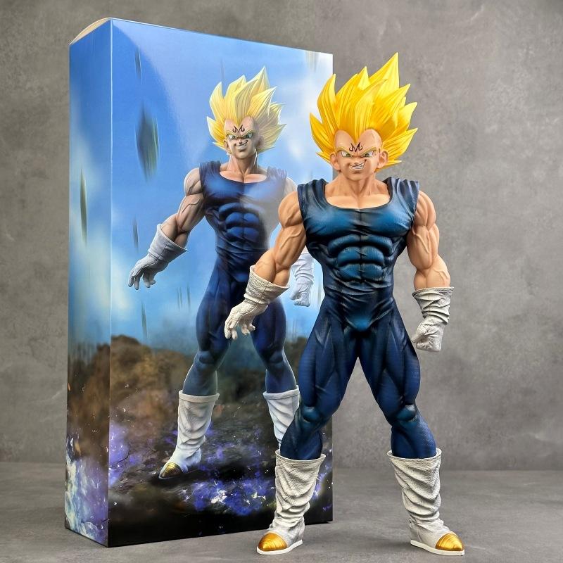 37 см Dragon Ball Маджин Веджета Масштабная статуя Супер Сайян Аниме Фигурка Действия Настольный Декор Коллекционная Игрушка GK 1/4 Круглая Сенсорная Сжимающаяся Прыгучая