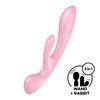 Satisfyer Triple Oh Pink Вибратор Электрический Массажер 2в1 Клиторальная Точка G Одновременная Стимуляция Клиторальный Оргазм Средний Оргазм Две Точки Пытки 2WAY