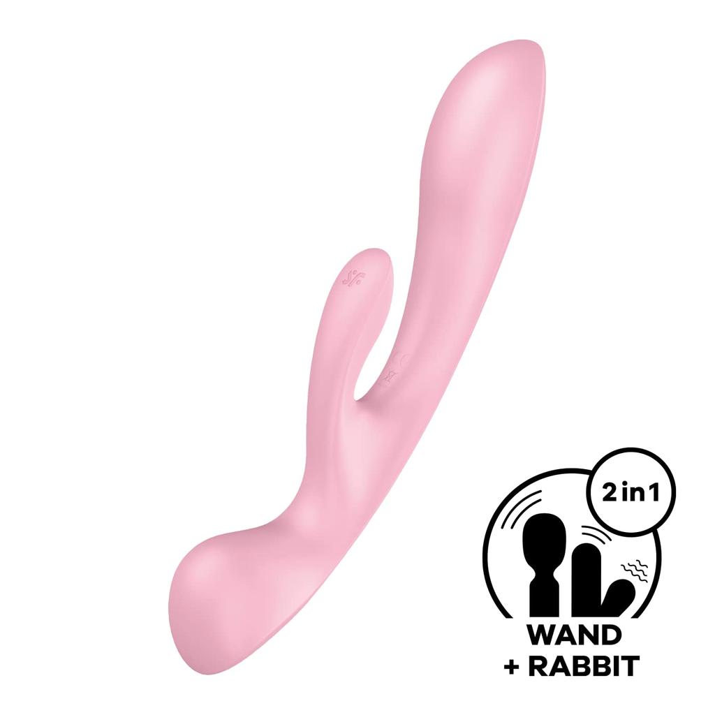 Satisfyer Triple Oh Pink Вибратор Электрический Массажер 2в1 Клиторальная Точка G Одновременная Стимуляция Клиторальный Оргазм Средний Оргазм Две Точки Пытки 2WAY