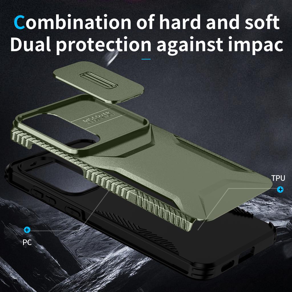 Чехол для Samsung Galaxy S25 FE Camshield TPU+PC Чехол для телефона Нескользящий Боковой край