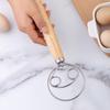 2Pcs Danish Dough Whisk Hand Mixer Manual Egg Beater Bread Dough Mixer Kitchen Whisk with Wood Handle Cooking Baking Accessories