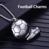 Футбольная подвеска Модная из нержавеющей стали Шар Футбольный бутс Кроссовка Подвеска Ожерелье для мужчин Мальчиков Хип-хоп Спортивный Шарм Ювелирные изделия