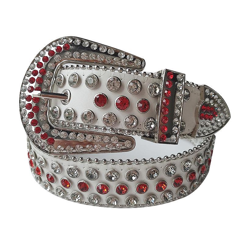Women's Rhinestone Crystal Waist Belt for Jeans or Dress, European and American Style with Inlaid Rivets