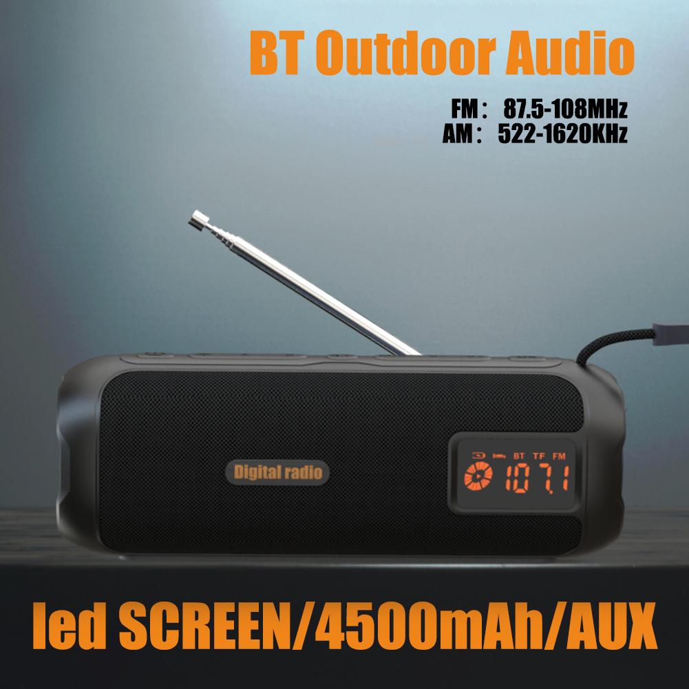 Портативное радио с Bluetooth, поддержкой TF-карт, AM/FM-радио, перезаряжаемое радио для дома, кухни и улицы.