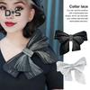 Big Bow Brooch Organza 3D Embroidery Double-layer Collar Chest Decor Anti-exposure DIY Stitching Clothing Accessories Wedding Party Clothes Adornment