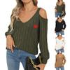 Women's Casual Fashion Comfortable Deep V Sexy Off-shoulder Loose Pullover Sweater Ladies Tops