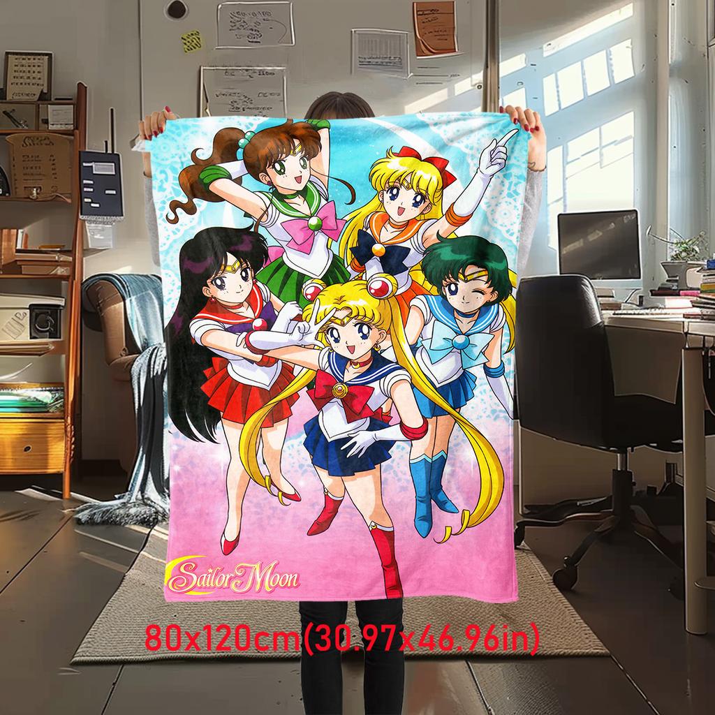 Japanese anime cute cartoon theme Sailor Moon Tsukino Usagi blanket suitable for home beds, sofa covers, office nap, outdoor warm blankets O13