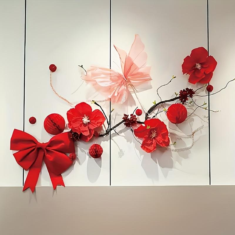 Романтичная глянцевая большая бабочка из розовой марли, 1 шт., украшение - регулируемые крылья, идеальное цветочное украшение, украшения для вечеринки в виде бабочек