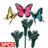 Pack of 3 Solar Powered Fluttering Butterflies Flying Butterfly Garden Ornaments