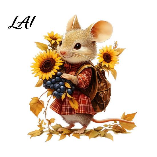 Kindergarten Wall Decorations Mouse Stickers Waterproof PVC Autumn Retro Fairy Tale Decals Removable Peel Pvc Decals And Stick for Indoor