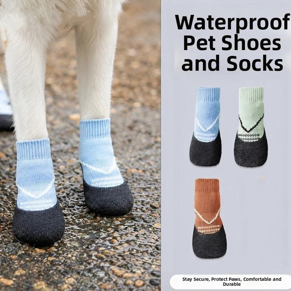 4PCS Adjustable Pet Floor Socks Breathable Pet Paw Protector Non-slip Dog Shoes Indoor Use