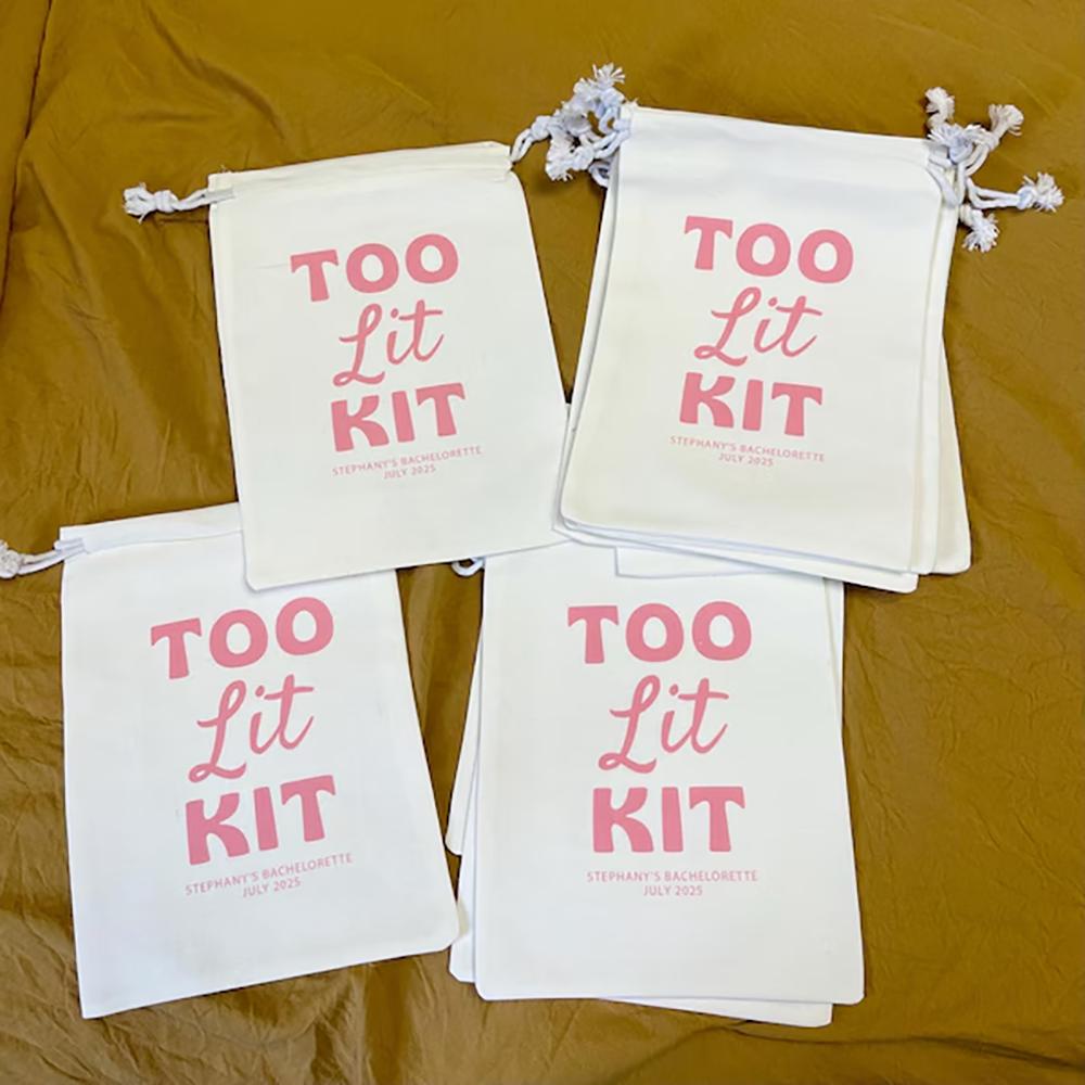 Custom 10Pcs Too Lit Kit Bachelorette Party Favor Hangover Kit Recovery Kit Wedding Souvenirs Gift Bag Bridal Shower Bride To Be