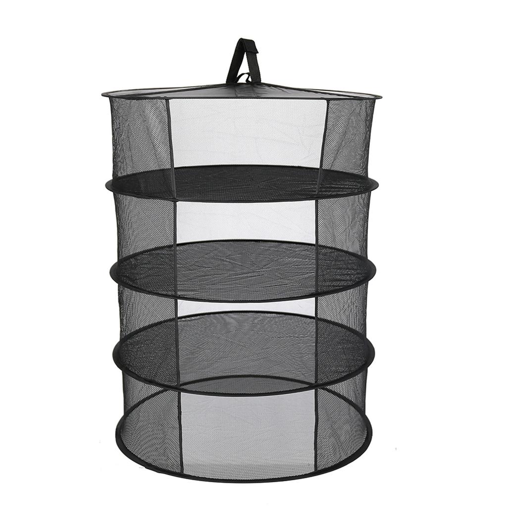 8 Layers Hanging Basket Folding Drying Rack  Dry Net Opening Shape Dryer Bag Mesh 600mm Diameter For Herbs Flowers Buds