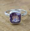 Natural Amethyst Ring, Solid 925 Sterling Silver Ring, Cushion Ring, Handmade Jewelry, Statement Ring, Birthday Jewelry, Stackable Ring