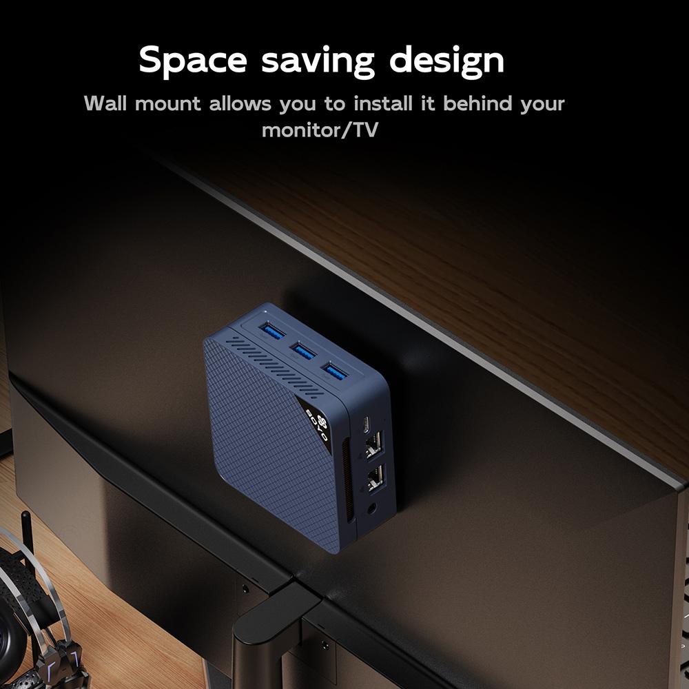 SOYO M4 Mini Mini PC, Intel N150 4 Core Max 3.6GHz, 12GB LPDDR5 RAM 512GB SSD, 2*HDMI + DP 4K Triple Display
