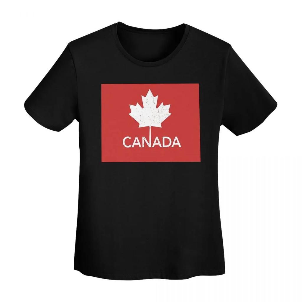 Canada Flag National Culture TShirt Women Short Sleeve T Shirts Round Neck Streetwear Cotton Summer Tees Streetwear