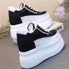 Fashion 12CM Synthetic Genuine Leather White Luxury Designer Sneaker Women Autumn Spring Cowboy Platform Wedge High Brand Shoes