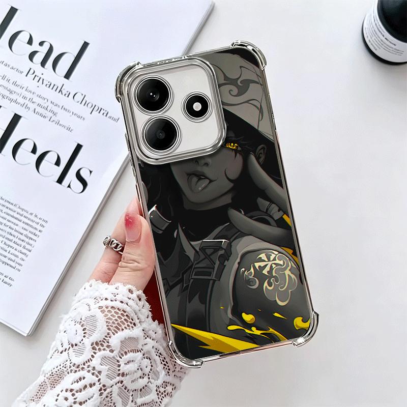 V-Valorant Game Black Cool Soft Phone Case For Xiaomi Redmi Note 14 15 Pro Plus 13 12 11S 11T 5G 10 9S 9 Plating Anti-Fall Funda