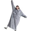 Lazy Blanket Hooded Fleece Jacket Thickened TV Blanket Lazy Blanket TV Blanket Sleepwear Hoodie Made of Polyester Material