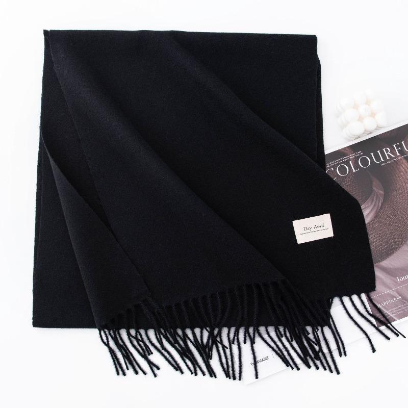New Solid Color Maillard Imitation Cashmere Scarf for Women Autumn and Winter High End Warm Shawl Simple Scarf