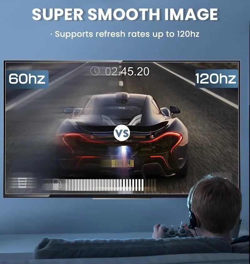 Кабель SUNROZ 1м HDMI - HDMI (v2.1, 48Gbps, 8K/4K, 60Hz) Aluminum Neylon cord (A48745)