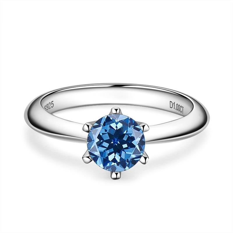 Bague Ringen Роскошные 100% настоящие 5-каратные кольца с муассанитом и бриллиантами для женщин, свадебные кольца из серебра 925 пробы, классические круглые ювелирные изделия, подарок с GRA