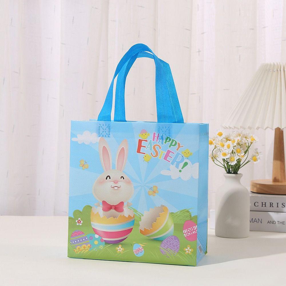 4pcs Nonwoven Rabbit Egg Packaging Bags Bunny Egg Candy Bags  Gift Cookies