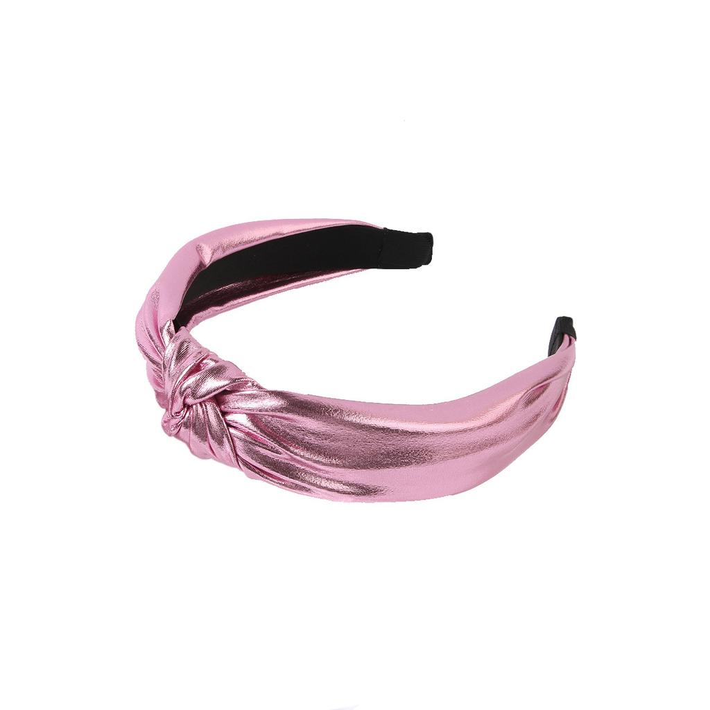 Тканевая повязка на голову, трансграничная, широкополая, модная, лазерная, с узлом, для умывания и выхода в свет, однотонная повязка на голову