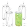 Reusable Mason Jar Cups 16oz Capacity Snow Globe Tumbler Gift Water Bottles  Holiday Gifts