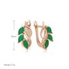 Новые серьги-листья для женщин, роскошные серьги золотого цвета с зеленым цирконом, милые винтажные серьги-капли, ювелирные изделия