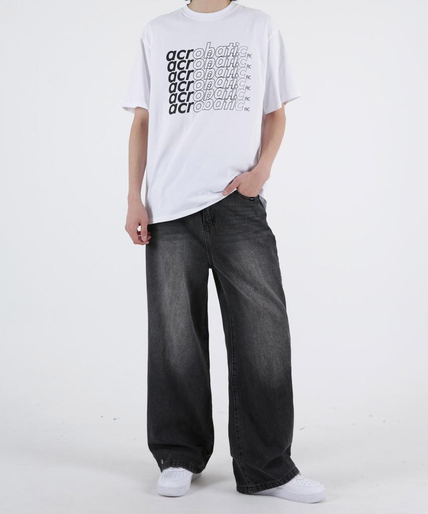 UMM Men'S Wide Denim Pants With Adjustable Hem Buttons 2 Colors
